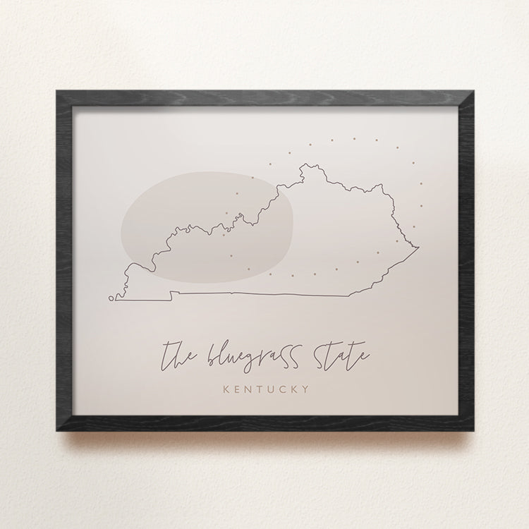 Kentucky State Nickname Poster Backstory Map Co.