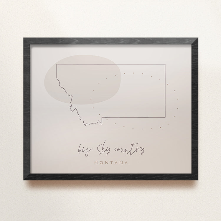 Montana State Nickname Poster Backstory Map Co.