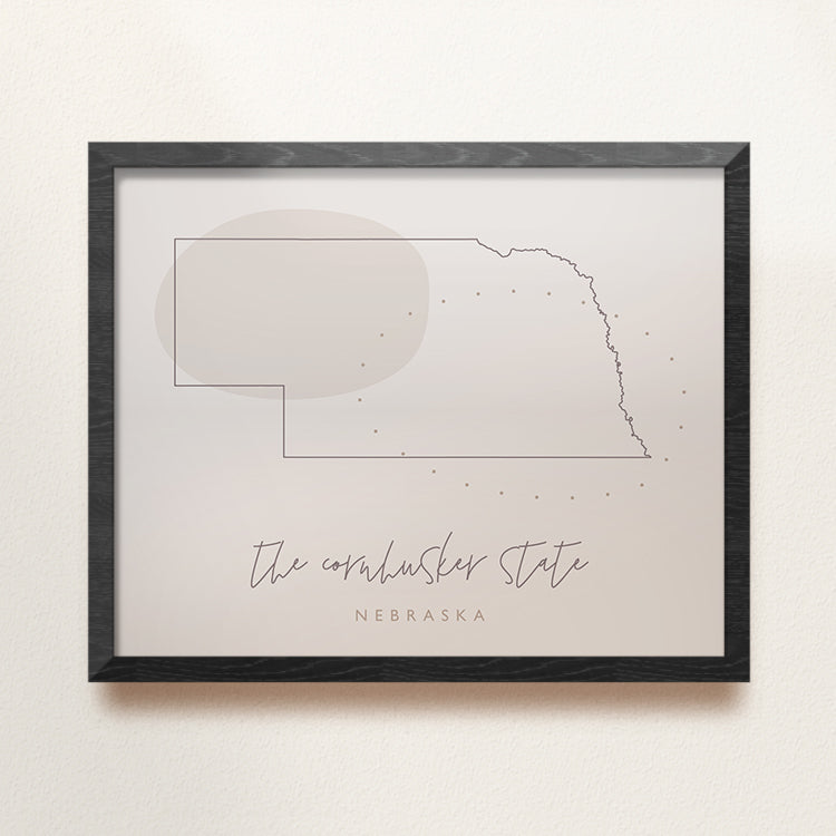Nebraska State Nickname Poster Backstory Map Co.
