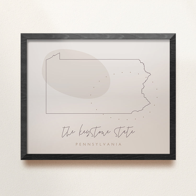 Pennsylvania State Nickname Poster Backstory Map Co.