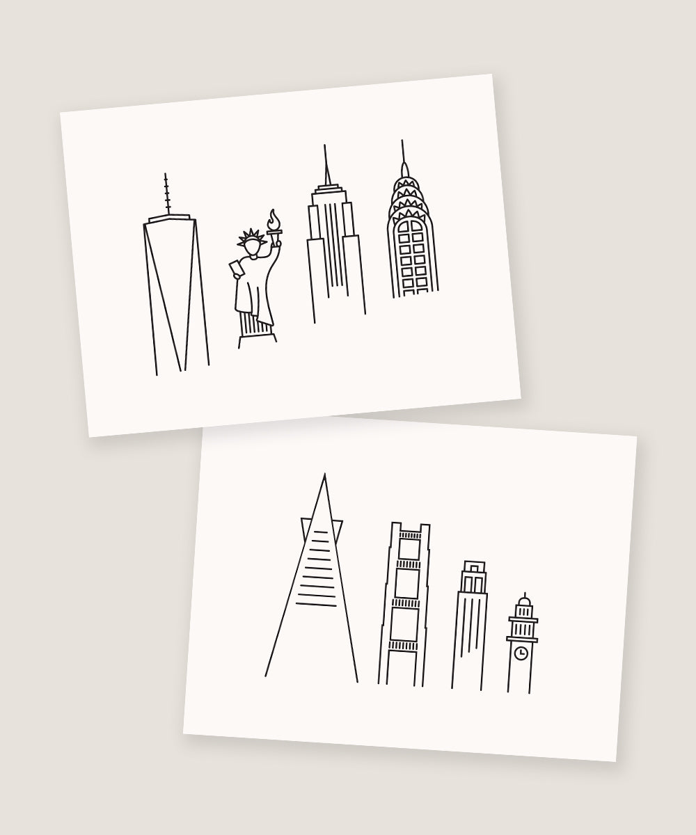 city skyline line art