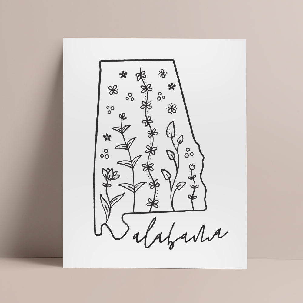 alabama outline poster