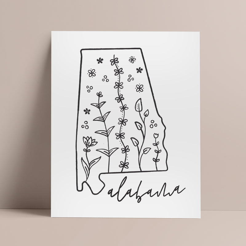 alabama outline poster