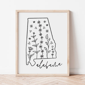 alabama outline wall art