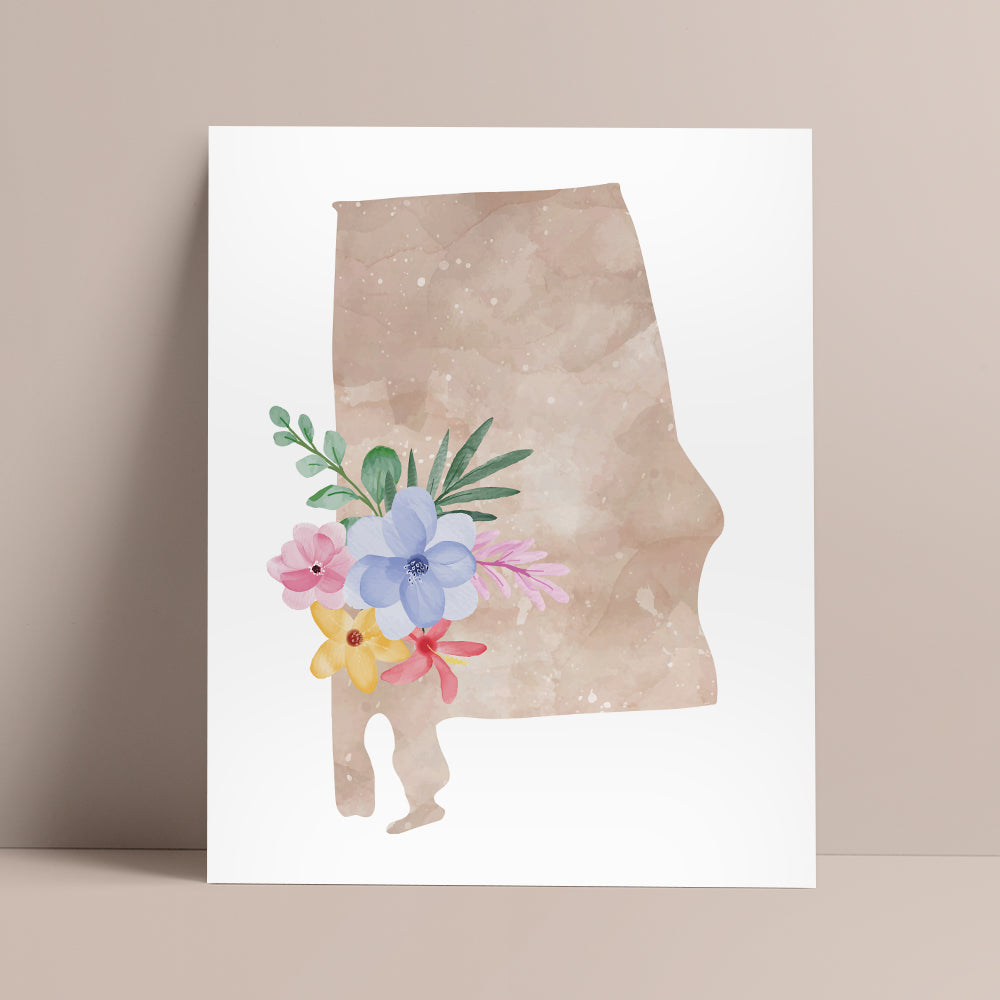 alabama floral wall art