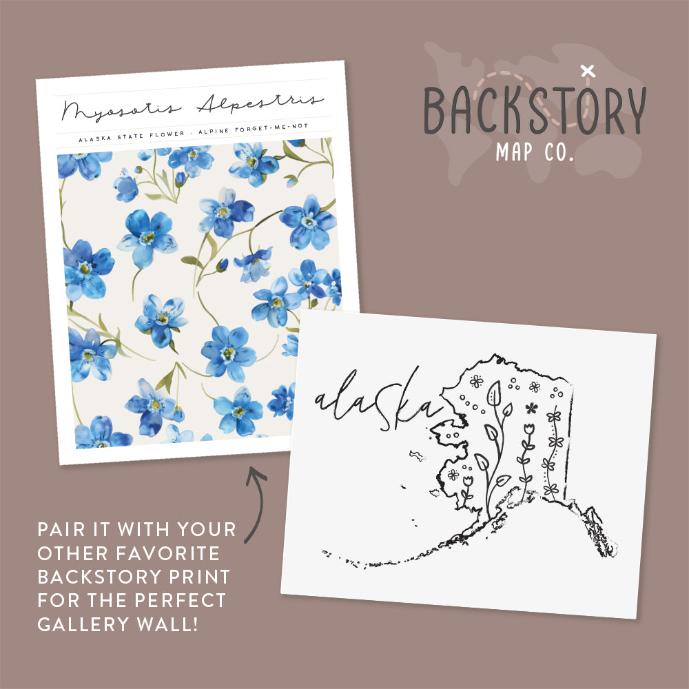 alaska floral poster