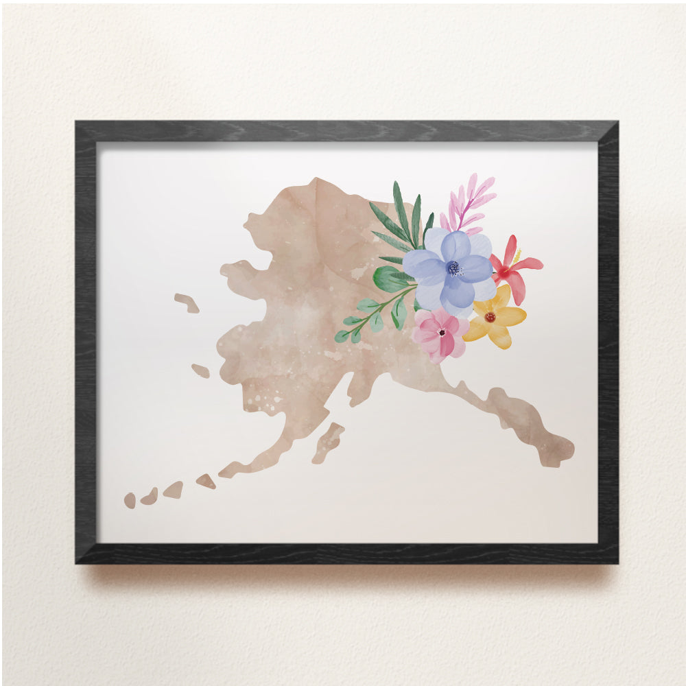alaska map poster