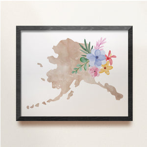 alaska map poster