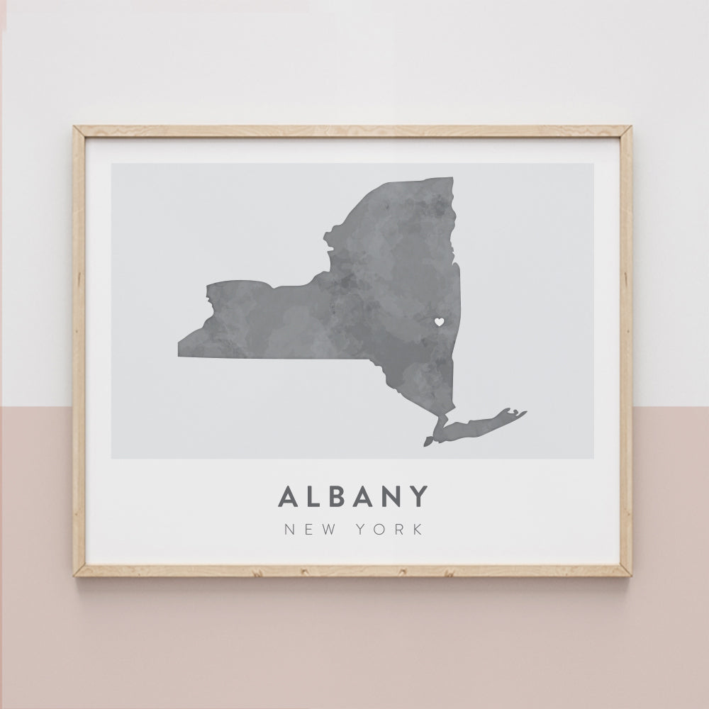 albany new york map wall art