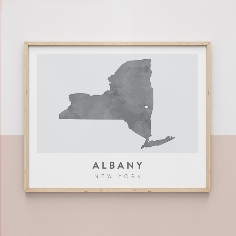 albany new york map wall art