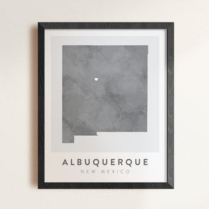 albuquerque map poster