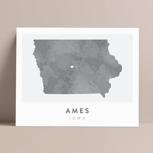ames iowa map poster