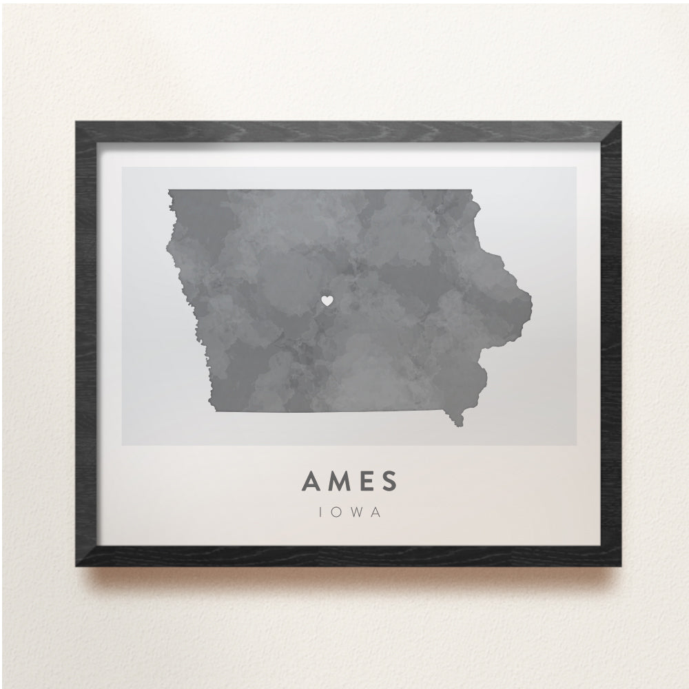 ames iowa map poster