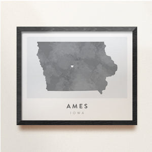 ames iowa map poster
