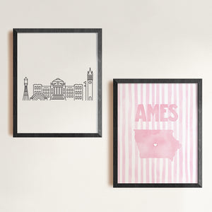 Ames, Iowa Pink Pastel Poster