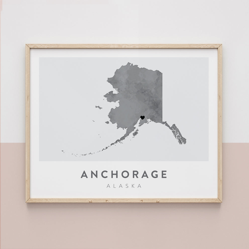 anchorage alaska map poster