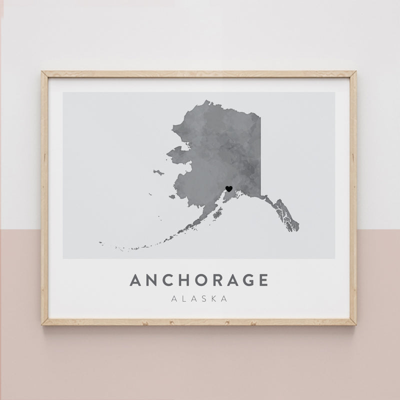anchorage alaska map poster