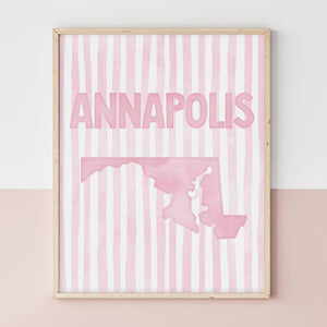 pink annapolis wall art