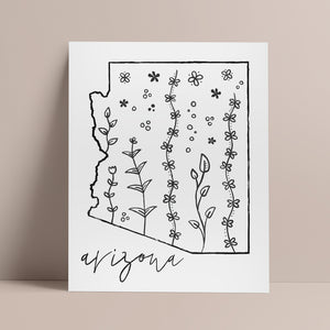 arizona map print