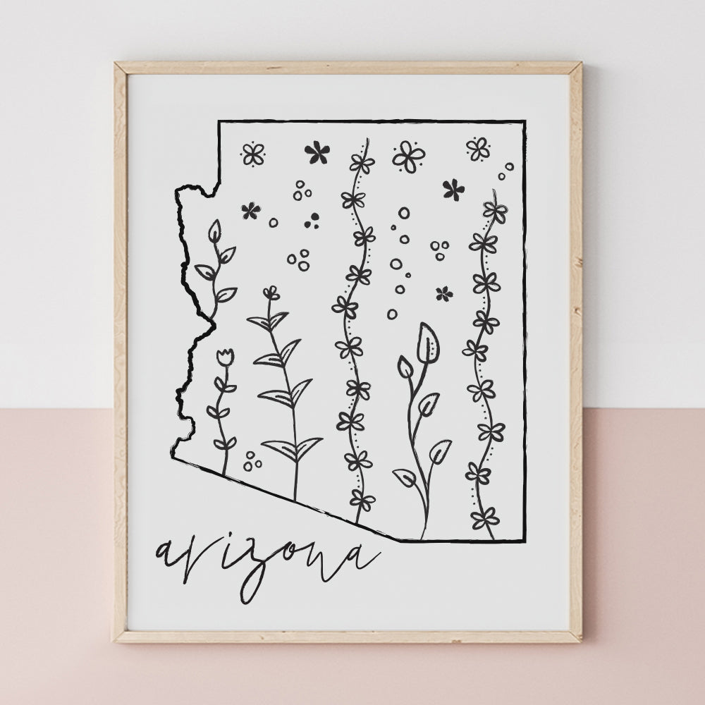 arizona outline poster
