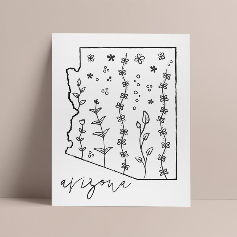 arizona map print