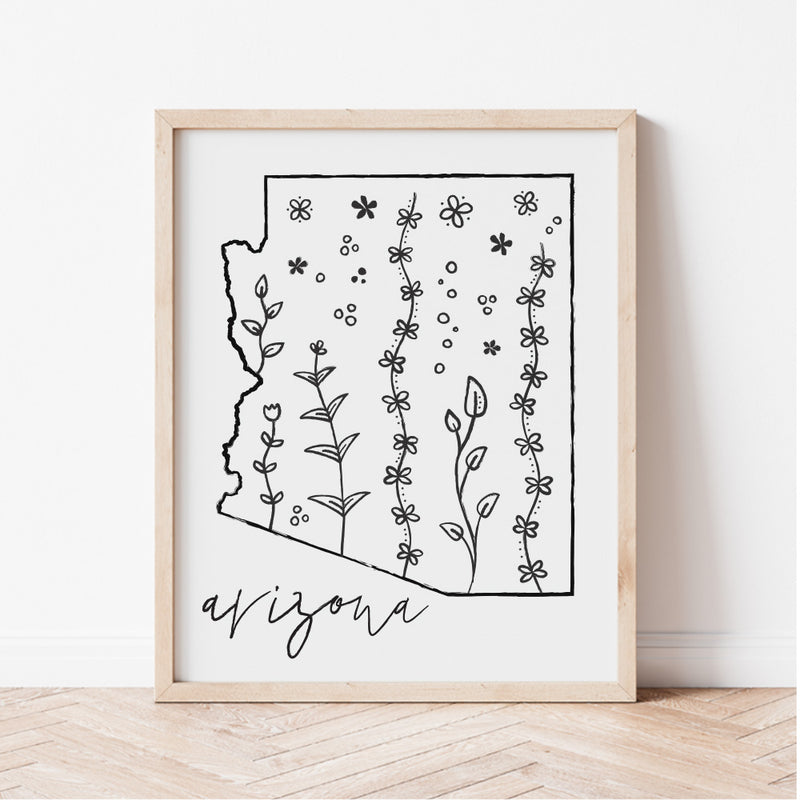arizona map print