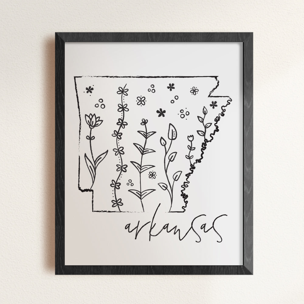 arkansas floral posters
