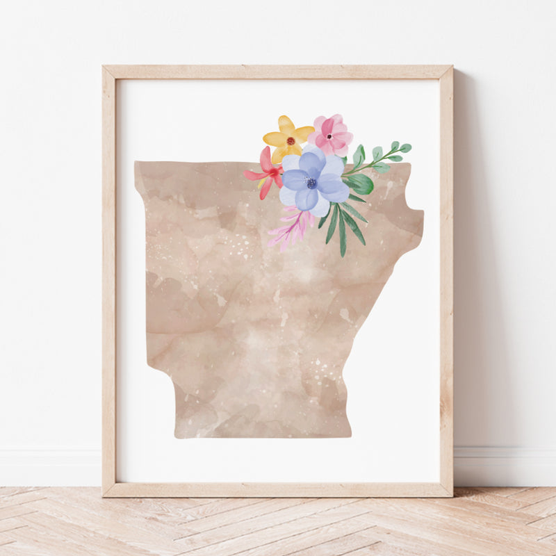 arkansas map print
