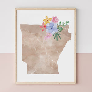 poster with arkansas map