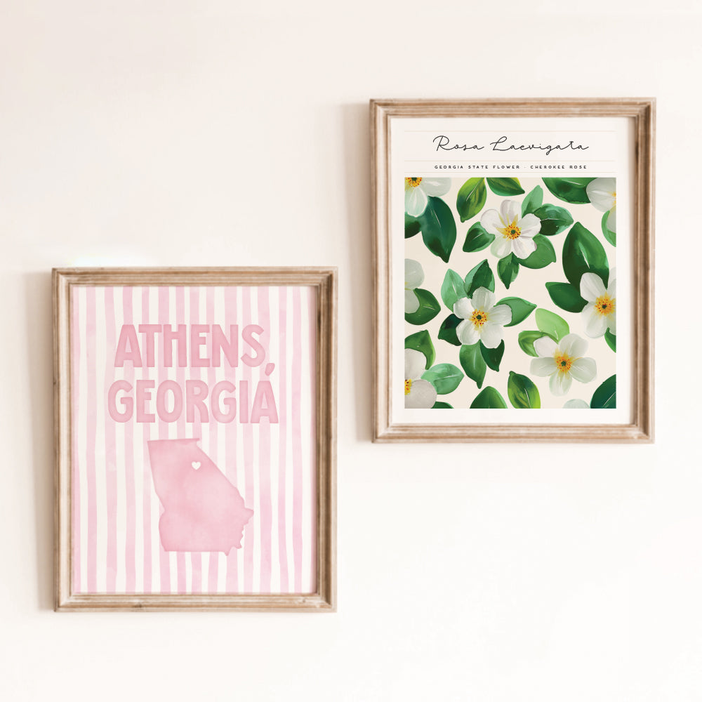 Athens, Georgia Pink Pastel Poster