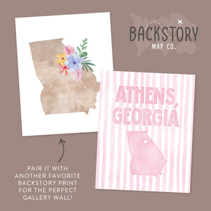 Athens, Georgia Pink Pastel Poster