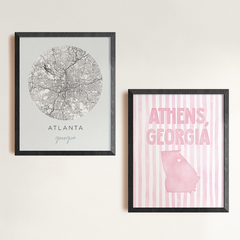 Athens, Georgia Pink Pastel Poster