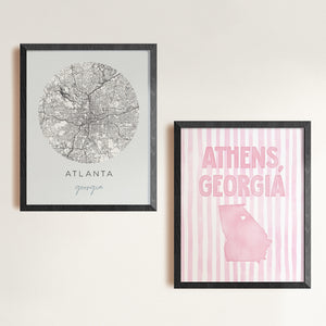 Athens, Georgia Pink Pastel Poster