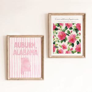 Auburn, Alabama Pink Pastel Poster