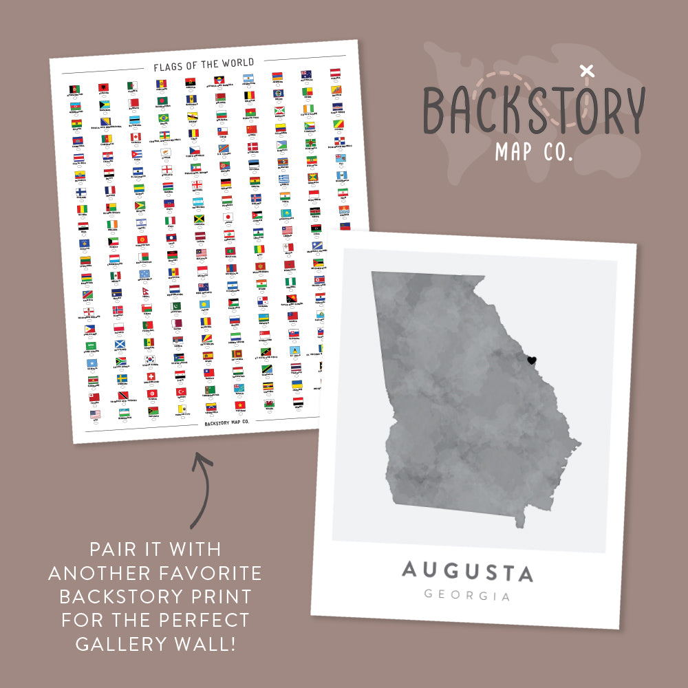 georgia map wall art