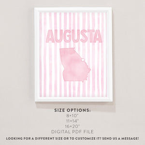 pink augusta georgia poster