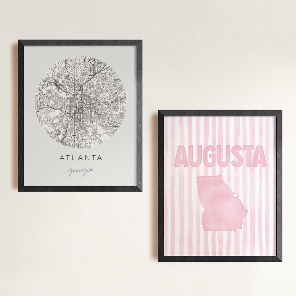 augusta georgia map poster
