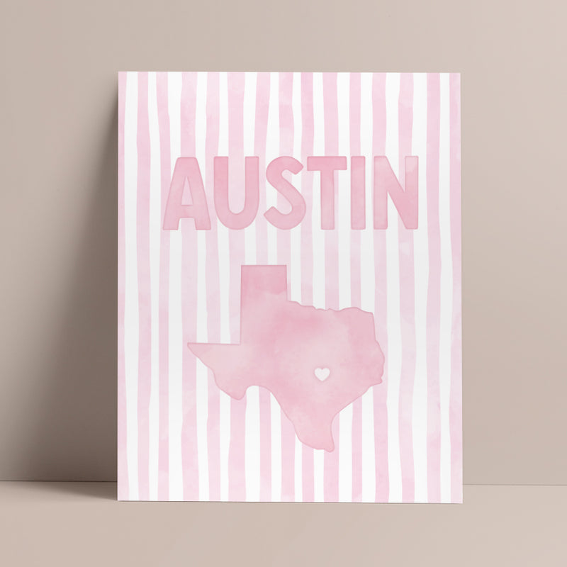 pink austin texas poster
