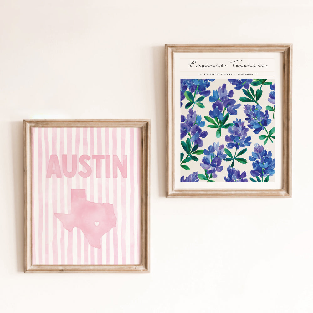Austin Texas Poster · Austin Texas Pink Pastel Wall Art