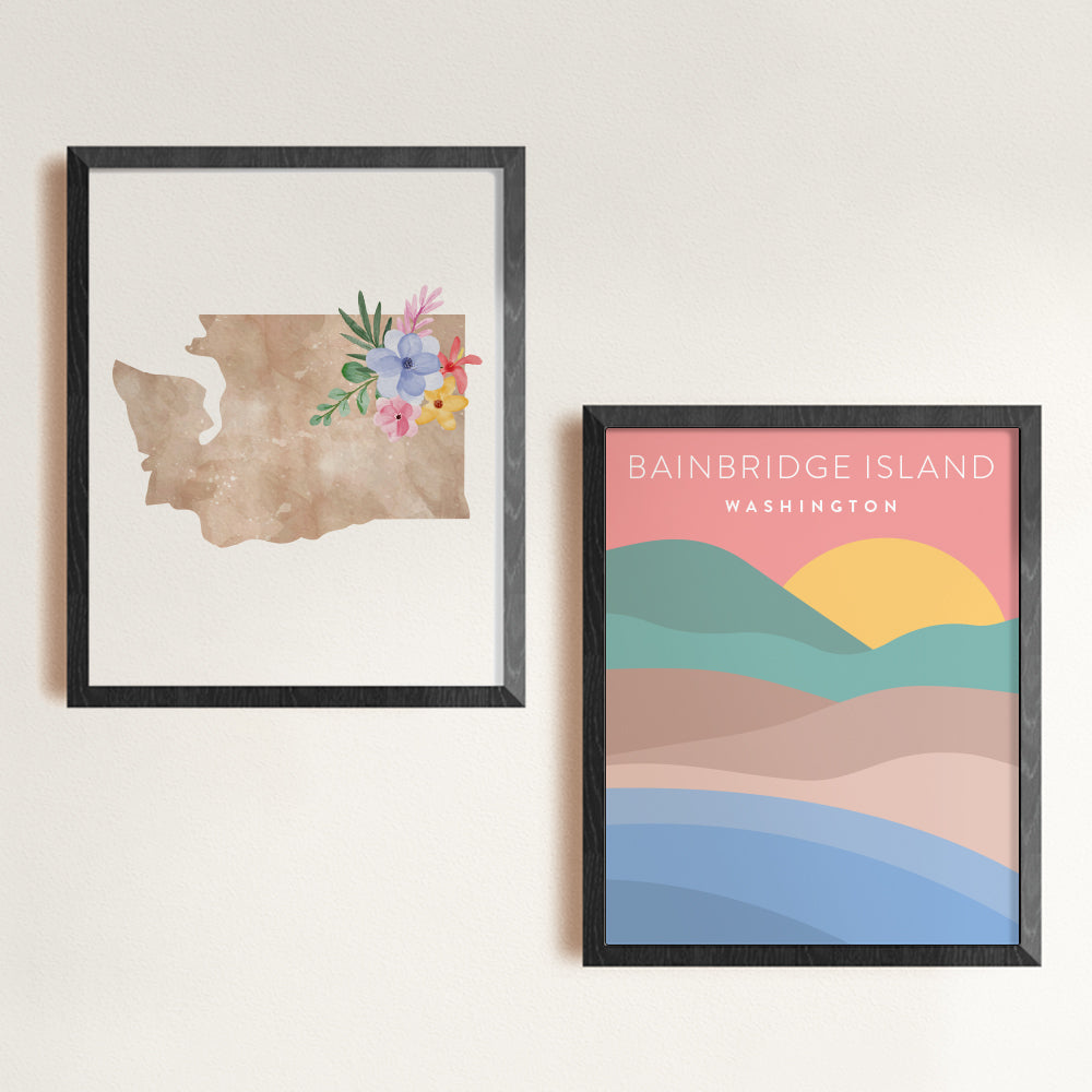cute washington state wall art