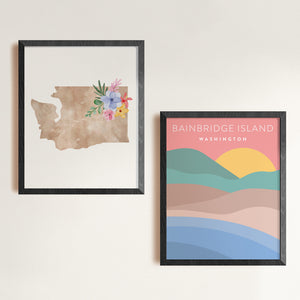 cute washington state wall art
