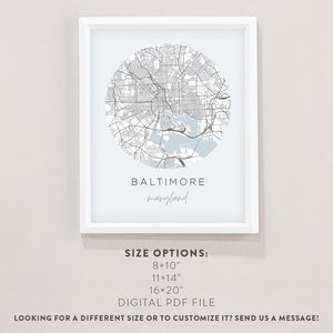 baltimore map poster