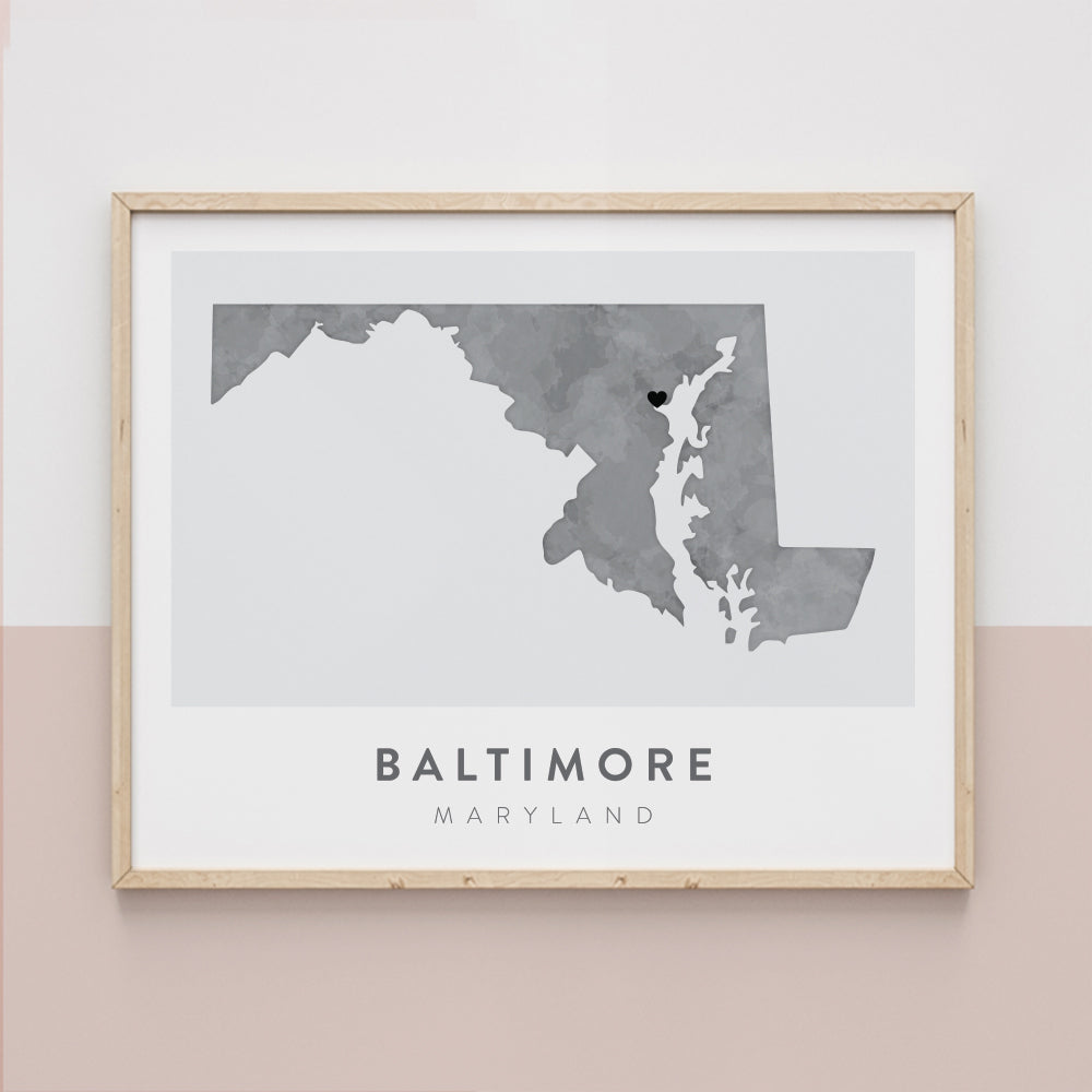 baltimore maryland map poster
