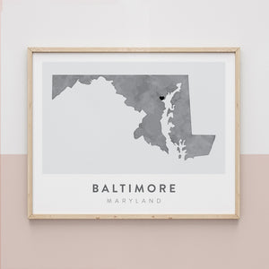 baltimore maryland map poster