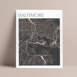 baltimore map poster