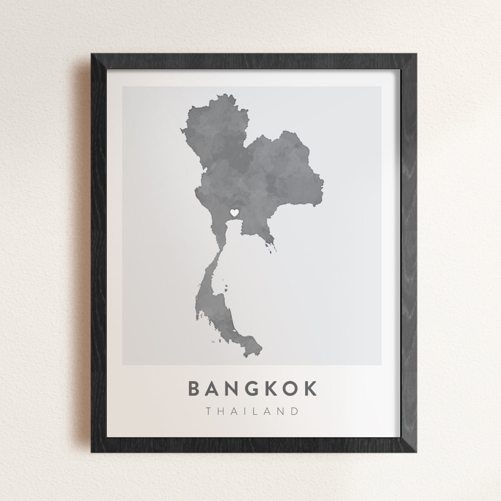 bangkok thailand map poster