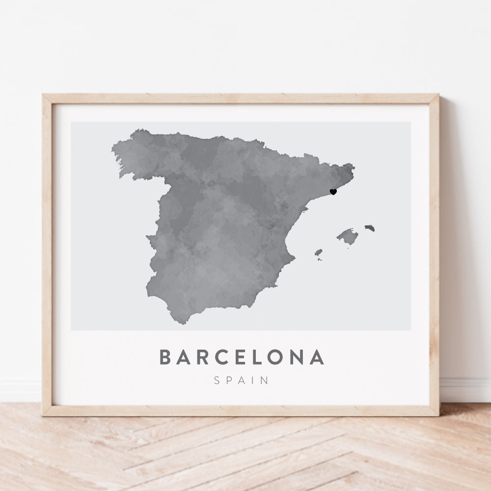 barcelona spain map poster