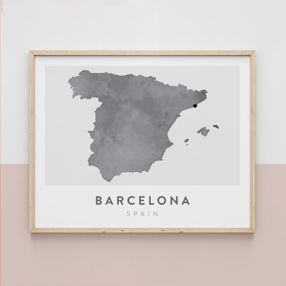 barcelona spain map wall art