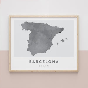 barcelona spain map wall art