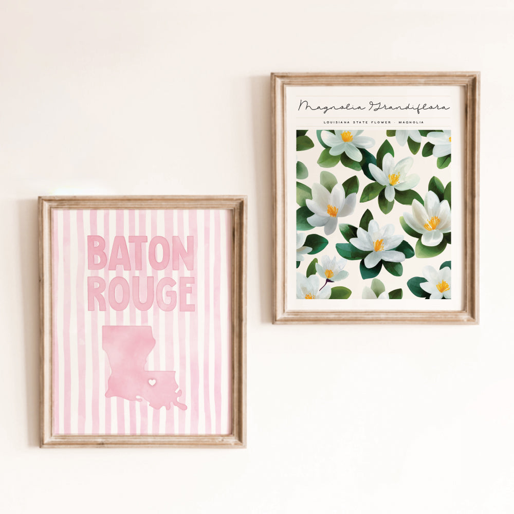 Baton Rouge, Louisiana Pink Pastel Poster